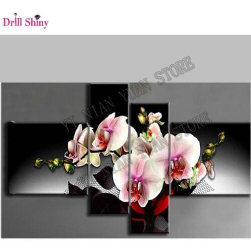 4pcs/set diamond painting Dream flower needlework diy full diamond embroidery mosaic sale painting rhinestones cross stitch kits