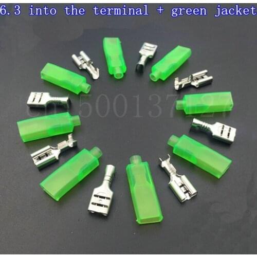50 pic/lot 6.3 spring terminals Copper wiring plug plug socket car horn button switch