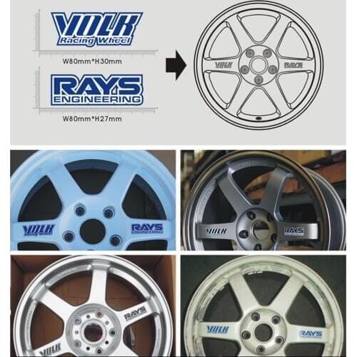 Aliauto Car-styling Volk Rays Car Rims Sticker and Decal Waterproof Motorcycle Wheels Accessories for Audi Vw Skoda Toyota Kia