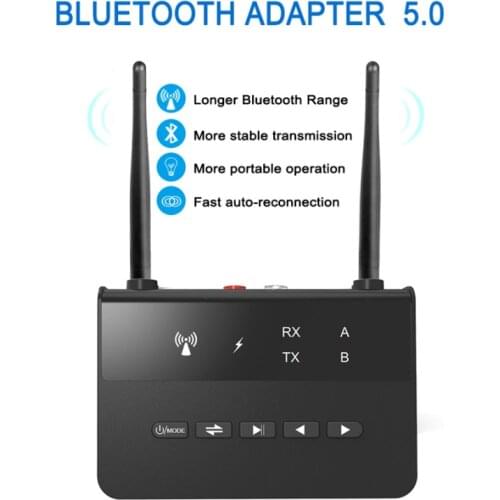 Bluetooth 5.0 Transmitter Receiver 80M lossless aptX SBC FS Optical/RCA/3.5mm Aux Bluetooth Adapter for TV PC Headphone