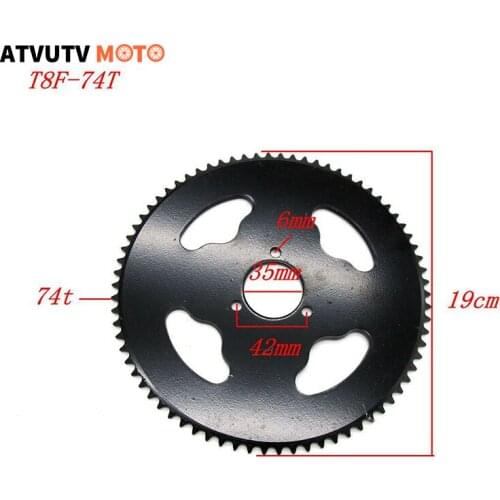 64T 74T Teeth 35MM T8F Chain Plate Sprocket For Dirt Pit Pocket Bike 47cc 49cc Mini Moto Atv Quad 2 Stroke Engine Parts