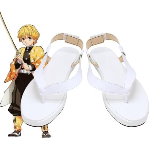 Demon Slayer: Kimetsu no Yaiba Demon Slaying Corps Zenitsu Agatsuma Zen'itsu Anime Manga Cosplay Shoes X002