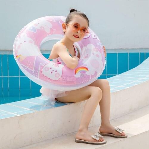 Rooxin Children Cartoon Swimming Ring Swimming Pool Inflatable Float Children Swimming Ring Swimming Pool Party Toy