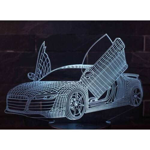 Racing Car Series 3D LED Night Light with 7 Colors Light for Home Decoration Amazing Illusion Night Light Lamp