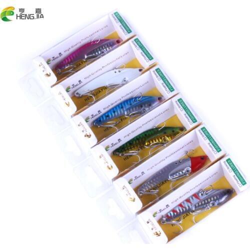 HENGJIA 75mm 21g Hard Plastic VIBE Lures6pcs/lot Sinking Fishing VIB Lure Wobbler Hard Isca Artificial Bait Pesca fishing tackle