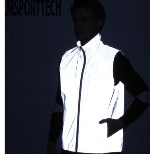 Hip Hop Men Women Full Reflective Vest New Summer Fashion Thin Casual Waistcoat Couple Sleeveless Jacket Night Riding Streetwear