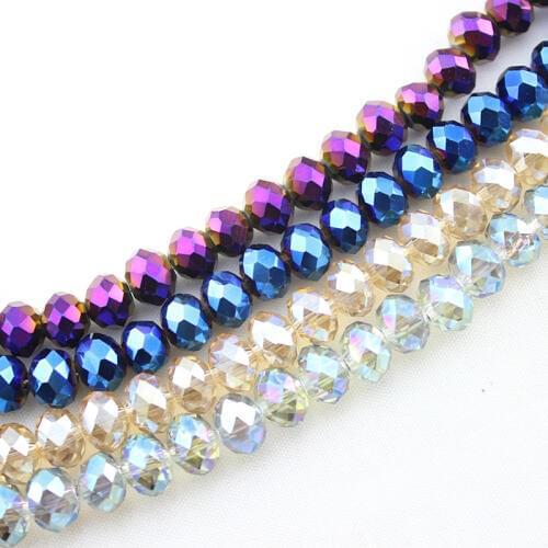 STENYA 4*3mm Crystal Czech Beads Rose Red Rondelle Shape Jewelry Findings Diy Spacer Earrings Bracelet Necklace Accessories