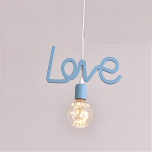 Personality Letter Love Design Light Kids Bedroom Pendant Lamp hanging lamp