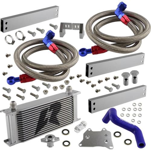 AN10 13 Rows Oil Cooler + Oil Lines Kit Fits VW Golf MK7 GTI Engine EA-888 III
