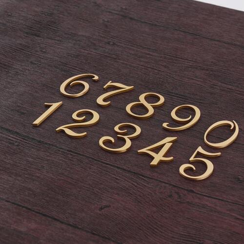 Brass Digital Stickers House Number Room Signboard Cement Inlay Flower Home Accessories Wall Decoration House Number Digital