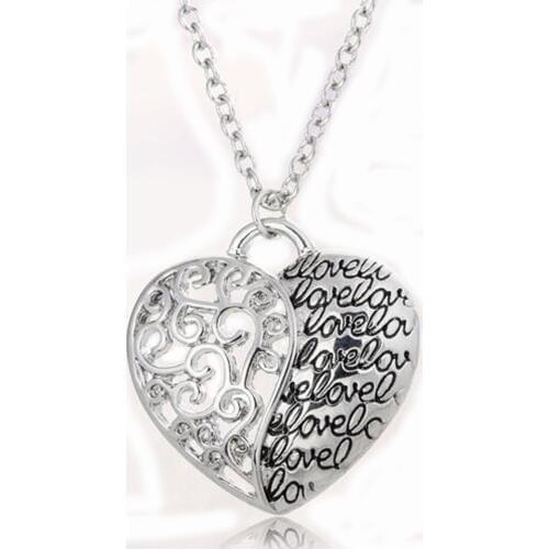 Love Pendant Necklace Hollow Heart Love Charm Necklace