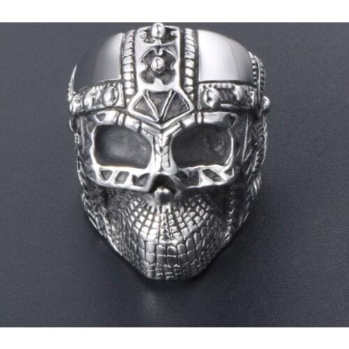 Men Stainless Steel Skull Mechanical Steampunk Ring Gothic Rock Biker Ring Punk Jewelry
