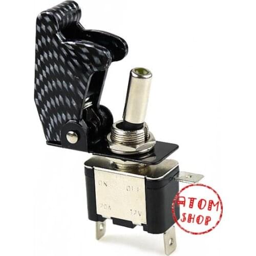 2017 New 12V 20A Illuminated LED Toggle Switch Control ON/OFF + Aircraft Missile Style Flip Up Cover yellow TG