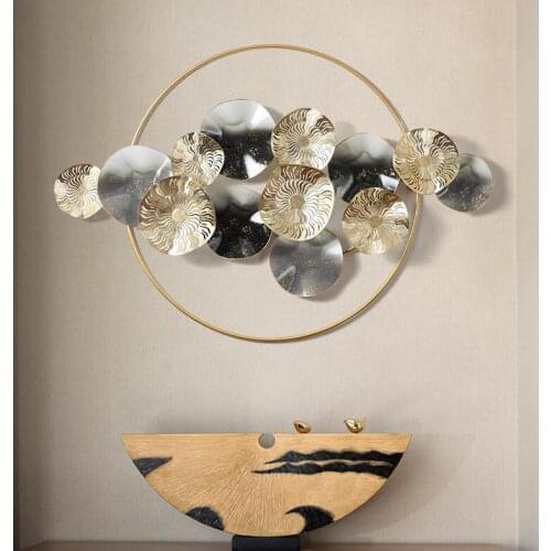 New Chinese 3D Stereo Wrought Iron Wall Hanging Round Shape Wall Decoration Crafts Home Livingroom Sofa Background Ormaments Art