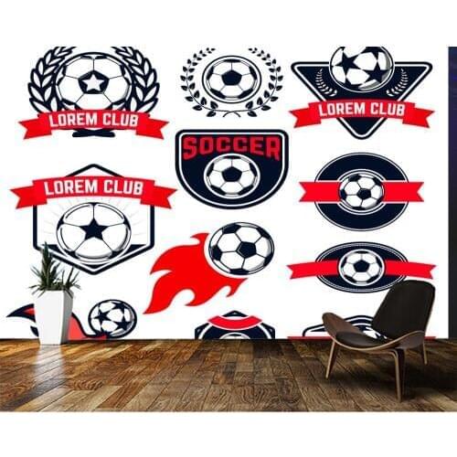 Customized papel de parede infantil, Various football logos murals for living room background home decor wallpaper
