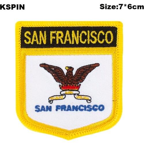 San Francisco Shield Shape Flag patches Embroidered Flag Patches National Flag Patches for Cothing DIY Decoration