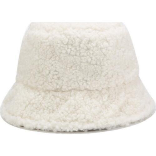 Thicken Warm Winter Bucket Hat For Women Wide Brim Soft Lamb Female Panama Outdoor Velvet Fishing Cap Beach Sunhat Sun Hat
