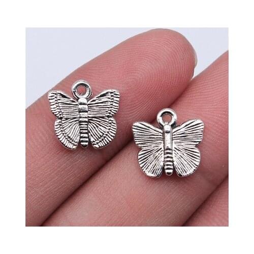 20Pcs 12*13mm Butterfly Charms For DIY Jewelry Making Pendants Necklaces Cute Earrings DIY Handmade Accessories Wholesale