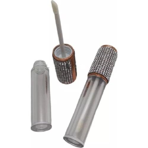 Empty Round Lip Gloss Tube High Grade Clear Plastic Lip Gloss Containers Bottle Cosmetic Packaging Container 45pcs