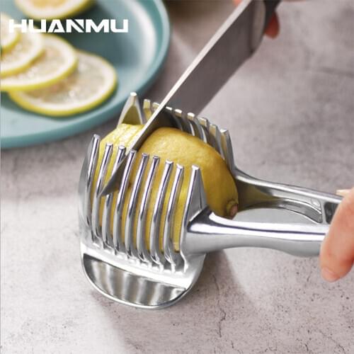 Stainless Steel Potato Slicer Tomato Cutter Tool Shreadders Fruit Lemon Cutting Holder Slice Cooking Tools Kitchen Accessories