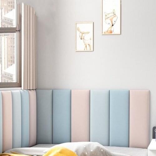 Bed Headboard Home Decor Self-Adhesive Head Boards Wallpaper Anti-Collision Tatami Bedroom Decor Stickers Tete De Lit Cabecero