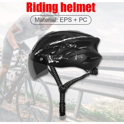 Mountain Road Bike Helmet Adult Teenager Bike Scooter Cycling Helmet with Magnetic Goggles Adjustable for Men Women