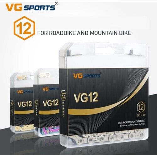 VG Sports 12 Speed MTB Road Bike Bicycle Chain 126 Links Half Hollow Chain Cycling Equipment Accessories Repair Tool