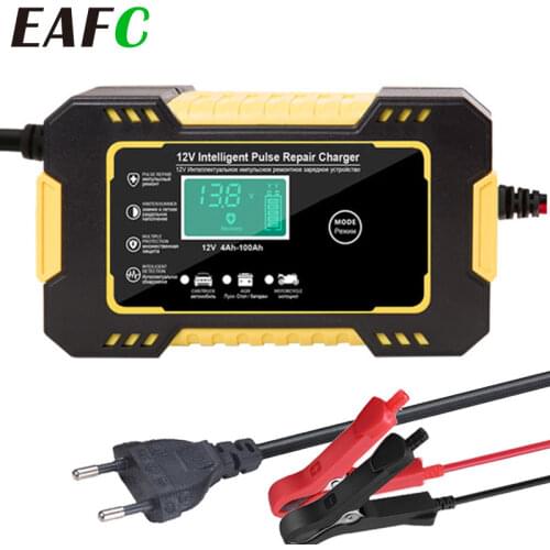 6A Car Battery Charger Pulse Repair LCD for Auto Moto Fast Power Charging Wet Dry Lead Acid Digital LCD Display Car Accessories