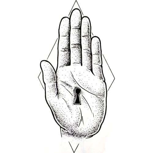 3pcs Keyhole In The Palm Waterproof Temporary Tattoo Sticker Harajuku Tattoo Body Art Henna Tatoo Stickers bronzeador corporal