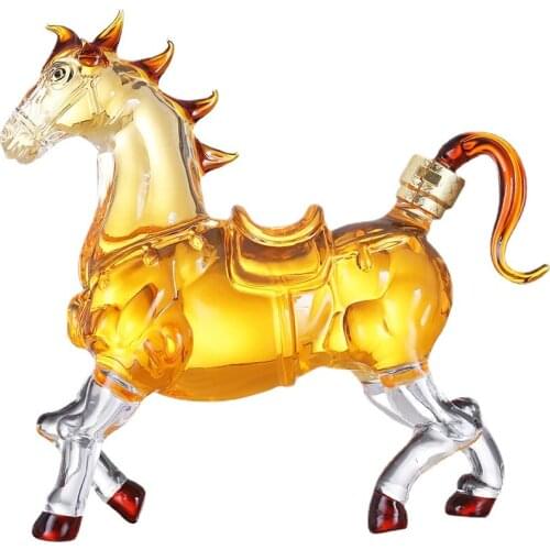 Amazing Cool Horse shaped lead-free home whiskey decanter top quality bottle wine decanter for Liquor Scotch Bourbon 1201-05