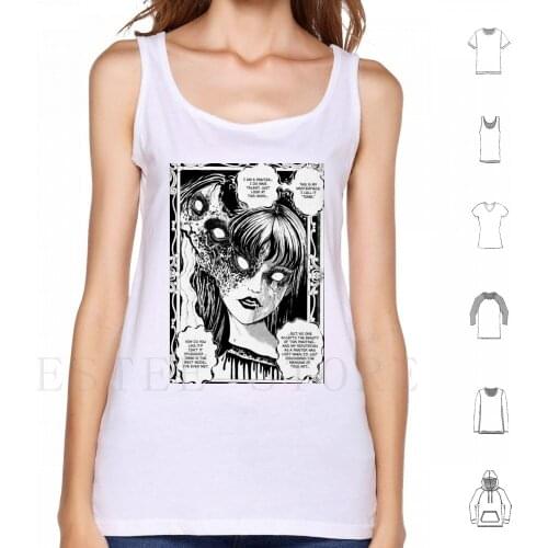 Captured Beauty Junji Ito Tank Tops Vest Junji Ito Horror Tomie Japanese Anime Manga Fan Scary Womens