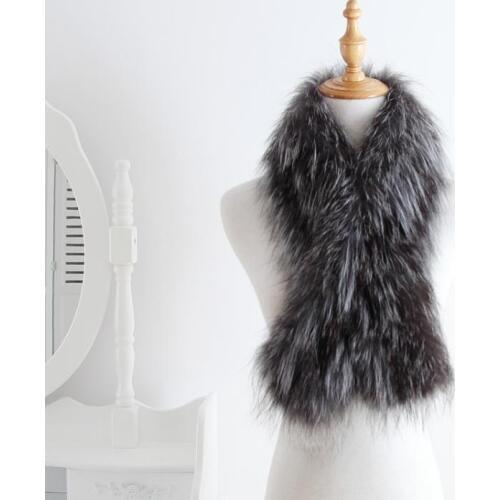 2017 New Real Fox Fur Collar Women Silver Fox Fur Square Collar Ring Scarf Womens100% Genuine Natural Fox Fur Collar Accessories