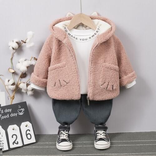 Boys' Plush Winter Clothes Coat Babys Autumn and Winter Foreign Style Childrens Clothes Baby Winter Jacket Baby Coat