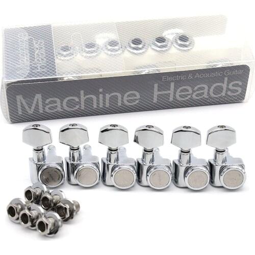 1set Guitar Locking Tuners 6R Tuning pegs Lock String Sealed Tuning Key Pegs Machine Heads Sliver