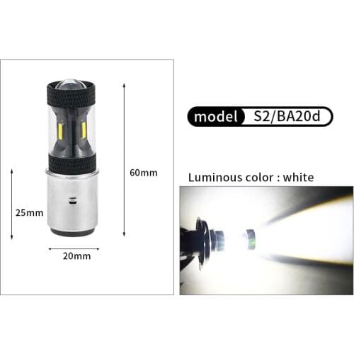 1PCS h6 Auto Car led lighting bulb 12v yellow 1860 4smd Ba20d headlight fog light front head light for motorcycle lamp bulb