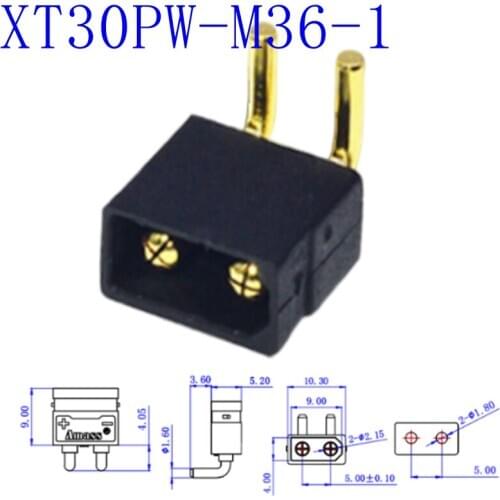 10PCS XT30PW-M36 30A XT30 Black Male Connectors High Current Flame Retardant Plugs for RC Aircraft UAV Drone Spare Parts