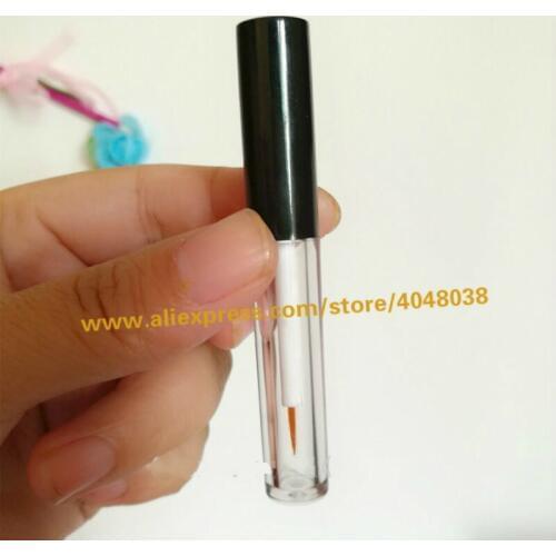 100pcs/lot 2ML Small Empty Clear Eyeliner Tube, Plastic DIY Cosmetic Eyelash Glue Refillable Bottle, Eyeliner Growth Liquid Tube