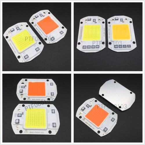 20W 30W 50W full spectrum 380-840nm white warm white LED Floodlight COB Chip 110V 220V Input Integrated Smart IC Driver
