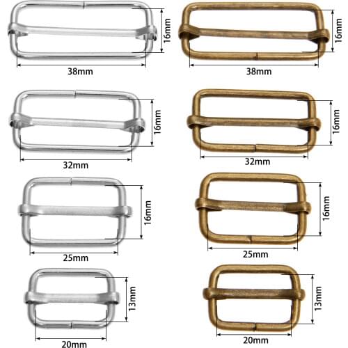 20x Metal Slide Adjustor Ring Hook Snap Webbing Bag Buckle Garment Belt DIY Needlework Luggage Sewing Handmade Bag Purse Buttons