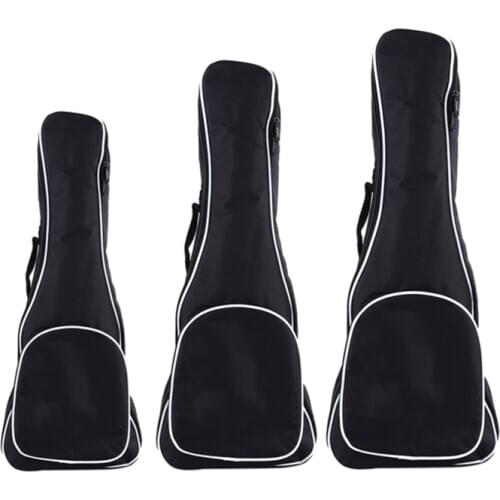 21/23/26 Inch Ukulele Bag Padded Zipper Pockets Black Adjustable Strap Backpack Case Thickened Storage Oxford Cloth With Handle