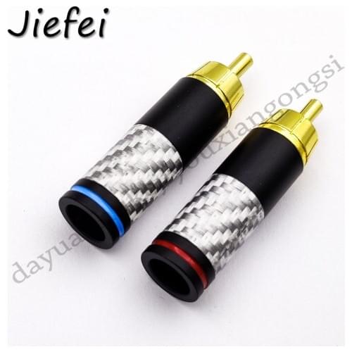 4-100pcs Brass RCA shaker Connector RCA Gold Plated Male Plug Adapter For Headphone Audio Cable Audio And Video Connector