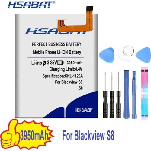 100% Original HSABAT 3950mAh 416078PH Battery For Blackview S8