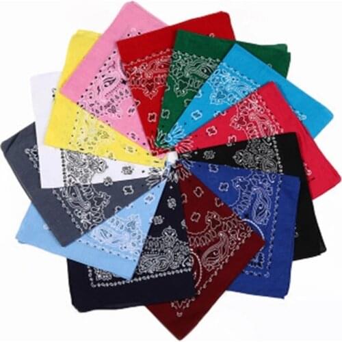 Fashion Women Cotton Bandana Scarf Square Female Bandanas 55cm*55cm Headwear Rock Girls Head Scarf Headbands Hair Accessories