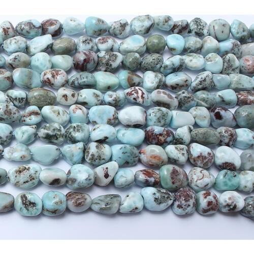 8-10mm Natural Irregular larimar Stone Beads Loose Rondelle Beads For Jewelry Making DIY Perles Bracelets Accessories Wholesale