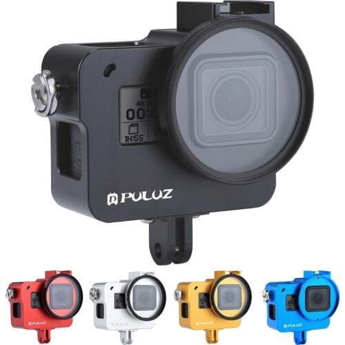 CNC Aluminum Alloy Protective Case Cover Housing Cage with 52mm Filter Lens Cover for Gopro 7black 5 6 Action Cameras