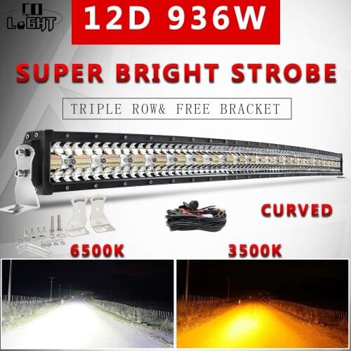 CO LIGHT 12D 22" 32" 42" 50" Offroad Light Bar Dual Color 3-Row Led Work Light 12V Combo Beam 4x4 Led Bar 24V for Lada Truck SUV
