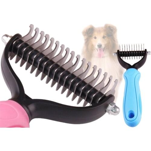 Pets Fur Knot Cutter Dog Grooming Shedding Tools Pet Cat Hair Removal Comb Brush Double sided Pet Products Suppliers