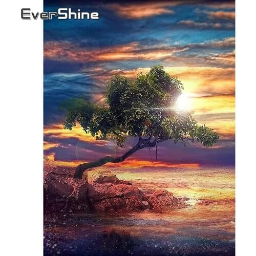EverShine Diamond Embroidery Landscape Mosaic Cross Stitch Full Square Drill Diamond Painting Tree Hot Sale Decor For Home