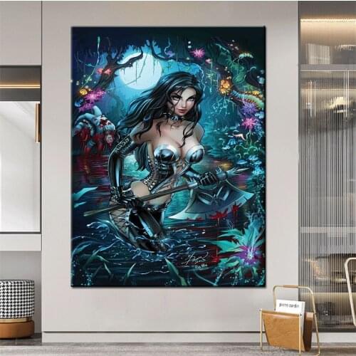 Darkness Warrior Fairy 5D DIY Diamond Painting Full Square Drill Diamond Embroidery Picture Of Rhinestone Mosaic Girl Home Decor