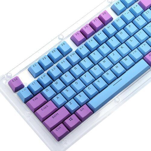 Compare the color key cap with the multi-color cherry MX mechanical keyboard with the PBT key cap with a two-pin injection 104